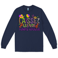 Navy Loissez les bon temps rouler with balloon Long Sleeve Tee - HowdyJamesFarm