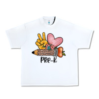 White peace love pre k Urban Heavy Tee - JahusDesignShop