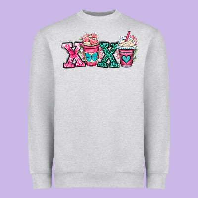 Xoxo Coffee Cups Heavyweight Sweatshirt Designed By Oliviacreatesart