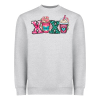 Heather Grey xoxo coffee cups Heavyweight Sweatshirt - OliviaCreatesArt