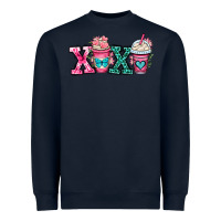 Navy xoxo coffee cups Heavyweight Sweatshirt - OliviaCreatesArt