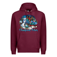 Burgundy christmas vibes Premium Hoodie - FaDigitalArtStudio