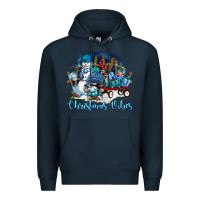 Navy christmas vibes Premium Hoodie - FaDigitalArtStudio