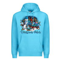 Ocean Blue christmas vibes Premium Hoodie - FaDigitalArtStudio