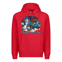 Red christmas vibes Premium Hoodie - FaDigitalArtStudio