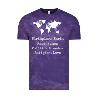 Cloud Purple birthplace earth race human politics freedom religion love t shirt Vintage Tee - longCreatives
