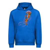 Cobalt light purple jellyfish and floral Urban Hoodie - BarkalooDesign