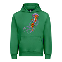 Emerald light purple jellyfish and floral Urban Hoodie - BarkalooDesign