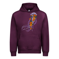 Mauve Wine light purple jellyfish and floral Urban Hoodie - BarkalooDesign