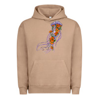 Pigment Burro light purple jellyfish and floral Urban Hoodie - BarkalooDesign