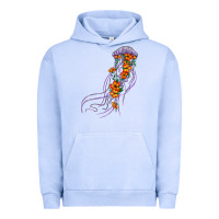 Pigment Grape Ice light purple jellyfish and floral Urban Hoodie - BarkalooDesign