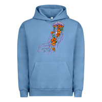 Pigment Pebble Blue light purple jellyfish and floral Urban Hoodie - BarkalooDesign