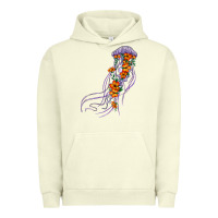 Pigment Pistachio light purple jellyfish and floral Urban Hoodie - BarkalooDesign