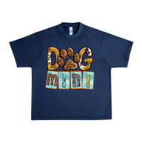 Navy Dog Mini with Paw Urban Heavy Tee - texasbilliewilder