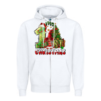 White first christmas Zipper Hoodie - FaDigitalArtStudio