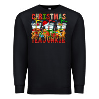Black Christmas tea junkie Premium Sweatshirt - CowhideDigitalArt