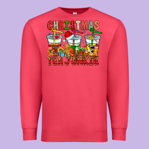 Christmas Tea Junkie Premium Sweatshirt Designed By Cowhidedigitalart