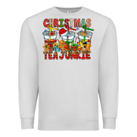 Dove Grey Christmas tea junkie Premium Sweatshirt - CowhideDigitalArt