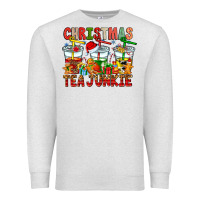 Oatmeal Heather Christmas tea junkie Premium Sweatshirt - CowhideDigitalArt