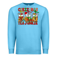 Ocean Blue Christmas tea junkie Premium Sweatshirt - CowhideDigitalArt