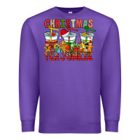 Purple Christmas tea junkie Premium Sweatshirt - CowhideDigitalArt
