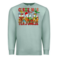 Seafoam Christmas tea junkie Premium Sweatshirt - CowhideDigitalArt