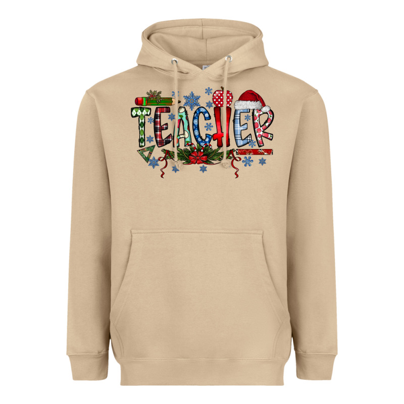 Teacher Christmas Heavyweight Hoodie by CowhideDigitalArt | Teevron