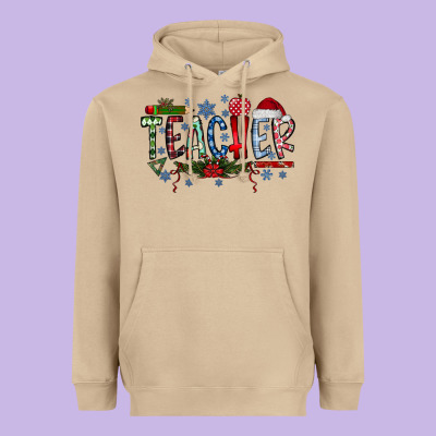 Teacher Christmas Heavyweight Hoodie Designed By Cowhidedigitalart