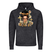 Vintage Black Black Hair Believe Praying Caucasian Messy Bun Vintage Hoodie - texasbilliewilder