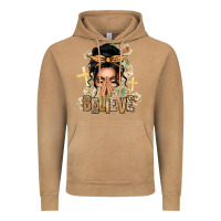 Vintage Camel Black Hair Believe Praying Caucasian Messy Bun Vintage Hoodie - texasbilliewilder