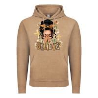 Vintage Coffee Black Hair Believe Praying Caucasian Messy Bun Vintage Hoodie - texasbilliewilder