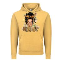 Vintage Mustard Black Hair Believe Praying Caucasian Messy Bun Vintage Hoodie - texasbilliewilder