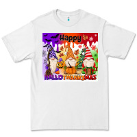 White happy hallothanksmas gnomies Premium Tee - MaliasSmallBusiness