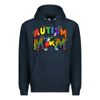 Navy Autism mom Premium Hoodie - FaDigitalArtStudio