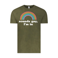 Vintage Olive Sounds Gay, I'm In Vintage Tee - longCreatives