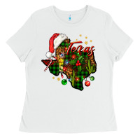 White Christmas Texas map Ladies Tee - NancyCooperArtShop