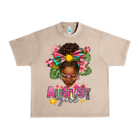 French Oak August Girl Afro Woman Summer Urban Heavy Tee - texasbilliewilder