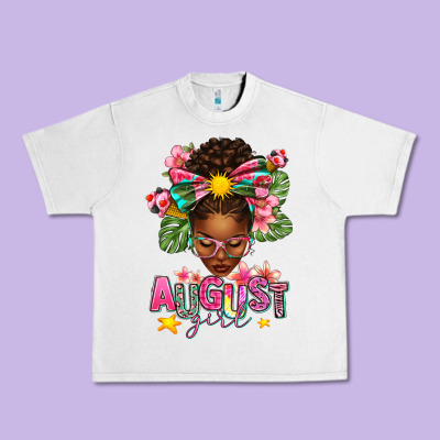 August Girl Afro Woman Summer Urban Heavy Tee Designed By Texasbilliewilder