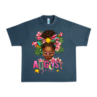 Midnight Navy August Girl Afro Woman Summer Urban Heavy Tee - texasbilliewilder
