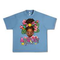 Pebble Blue August Girl Afro Woman Summer Urban Heavy Tee - texasbilliewilder