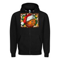 Black basketball christmas Zipper Hoodie - FaDigitalArtStudio