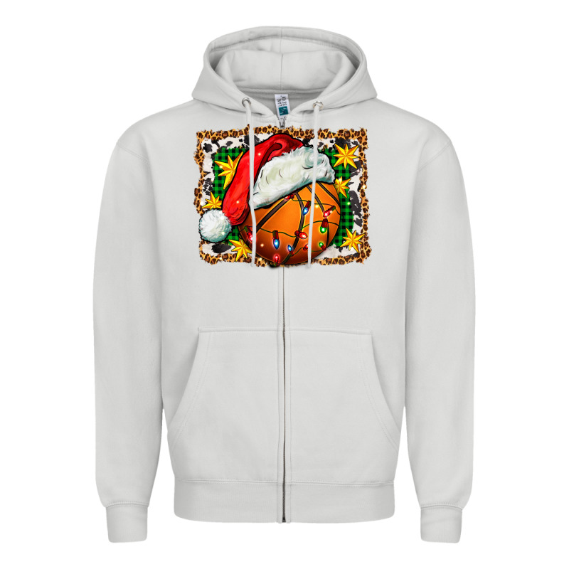 Basketball Christmas Zipper Hoodie by FaDigitalArtStudio | Teevron