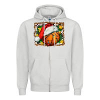 Dove Grey basketball christmas Zipper Hoodie - FaDigitalArtStudio