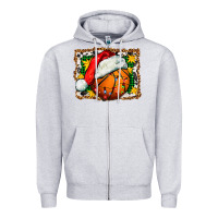 Heather Grey basketball christmas Zipper Hoodie - FaDigitalArtStudio