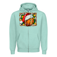 Seafoam basketball christmas Zipper Hoodie - FaDigitalArtStudio