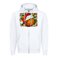 White basketball christmas Zipper Hoodie - FaDigitalArtStudio