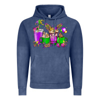 Vintage Denim Mardi Gras coffee cups Vintage Hoodie - NancyCooperArtShop