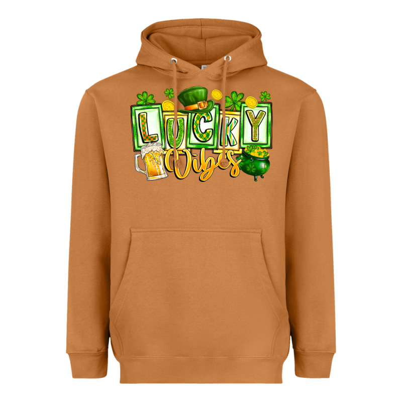 Lucky Vibes Heavyweight Hoodie by CowhideDigitalArt | Teevron