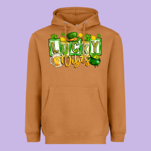 Lucky Vibes Heavyweight Hoodie Designed By Cowhidedigitalart