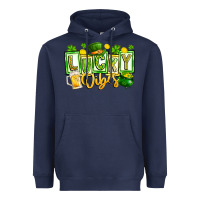 Navy Lucky Vibes Heavyweight Hoodie - CowhideDigitalArt